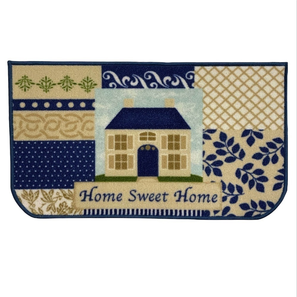Better Home Home Sweet Home Mat Printed Rug Low Profile 18”X30” Blue Multicolor